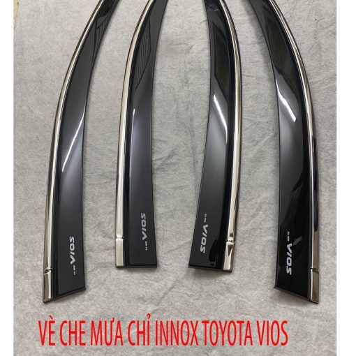 Vè che mưa xe Toyota Vios 2014 - 2017 chỉ inox cao cấp