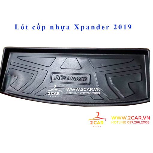 Lót cốp nhựa dẻo xe Mitsubishi Xpander 2018, 2019, 2020, 2021, 2022 không mùi , không thấm nước- Vân chéo