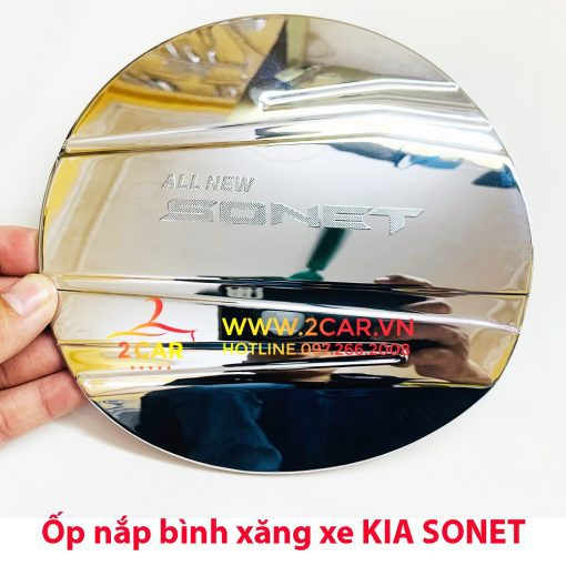 Ốp nắp bình xăng xe KIA SONET 2022 2023 Mạ crom cao cấp