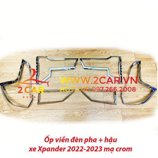 Ốp viền đèn pha, hậu xe Xpander 2022, 2023 mạ crom cao cấp mới nhất hiện nay