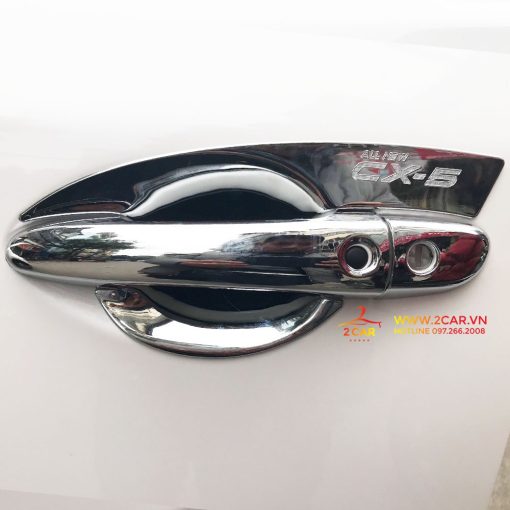 Ốp tay nắm, hõm cửa xe Mazda Cx5, CX-5 2018 - 2021, 2022,2023 mạ crom, bản có khóa từ