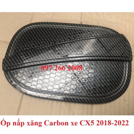 Ốp nắp bình xăng CARBON xe Mazda CX5, CX-5 2018 - 2021, 2022,2023 vân cacbon cao cấp