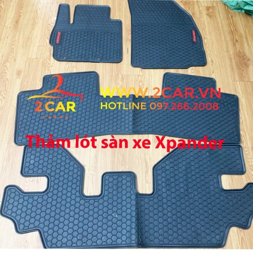 Thảm lót sàn cao su xe Mitsubishi Xpander / xpander cross 2018- 2021, 2022, 2023 loại đúc dày, 3 hàng ghế dễ vệ sinh