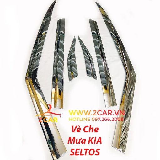 Vè che mưa xe Kia Seltos 2020- 2021- 2022 mạ crom Auto Clover - Hàng chuẩn Hàn Quốc, loại 6 chi tiết