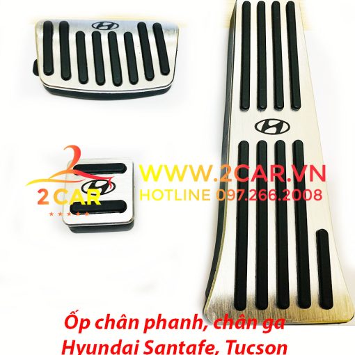 Ốp bảo vệ chân phanh, chân ga xe Hyundai Santafe 2019-2023, Tucson 2019-2023 Inox siêu bền, siêu đep