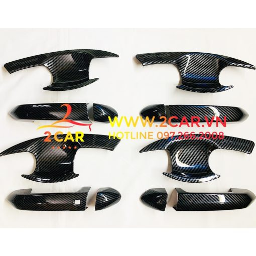 Ốp Tay Nắm, Hõm Cửa CARBON Xe XPANDER 2018- 2021, 2022, 2023 chất liệu vân Cacbon Cao Cấp