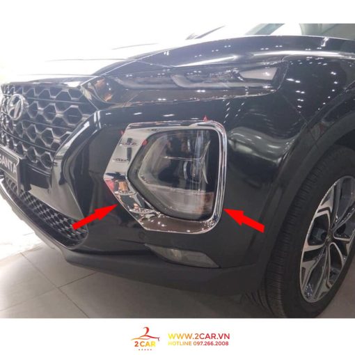 Ốp Viền Đèn Gầm trước, sau xe Hyundai Santafe 2019-2023 mạ crom cao cấp - Hình ảnh 2