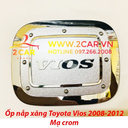 Ốp Nắp bình xăng xe Toyota Vios 2008 2009 2010 2011 2012 mạ crom cao cấp