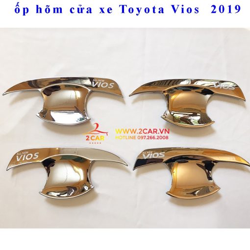 Ốp hõm cửa xe Toyota Vios 2019- 2020 2021 2022 mạ crom cao cấp