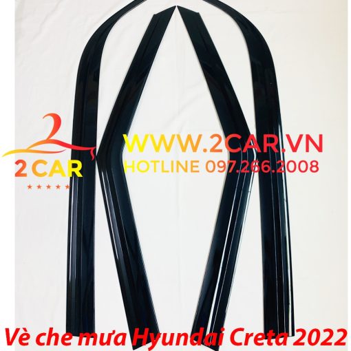 Vè che mưa xe Hyundai Creta 2022 2023 nhựa đen cao cấp, viền chắn mưa Creta 2022 - Hình ảnh 2