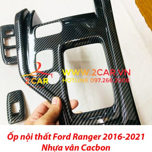 Ốp Nội Thất Ford Ranger 2016 - 2021 (chỉ dùng cho xe 2 cầu) ,chất liệu nhựa Cacbon cao cấp - Hình ảnh 3