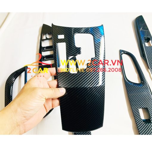 Ốp nội thất cacbon xe Toyota Vios 2019- 2022, Yaris 2019- 2022 dành cho xe số tự động- vân carbon - hàng cao cấp - Hình ảnh 3