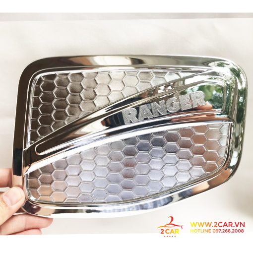 Ốp Nắp Bình Xăng Xe Ford Ranger 2014 -2021, 2022, 2023 Mạ Crom - Hình ảnh 3