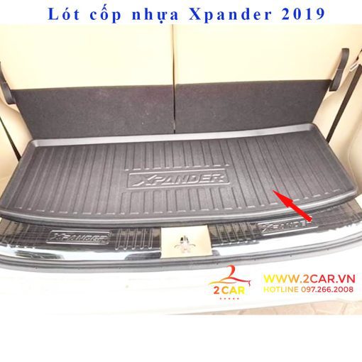 Lót cốp nhựa dẻo xe Mitsubishi Xpander 2018, 2019, 2020, 2021, 2022 không mùi , không thấm nước- Vân chéo - Hình ảnh 2