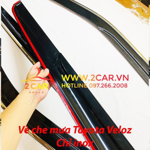 Vè che mưa, viền chắn mưa xe Toyota Veloz 2022 loại chỉ Inox 4 chi tiết cao cấp - Hình ảnh 3