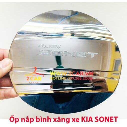 Ốp nắp bình xăng xe KIA SONET 2022 2023 Mạ crom cao cấp - Hình ảnh 3