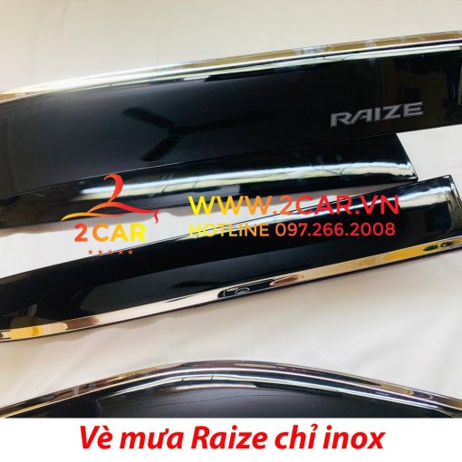 Vè che mưa xe Toyota Raize 2022 nhựa đen viền chỉ Inox cao cấp - Hình ảnh 3