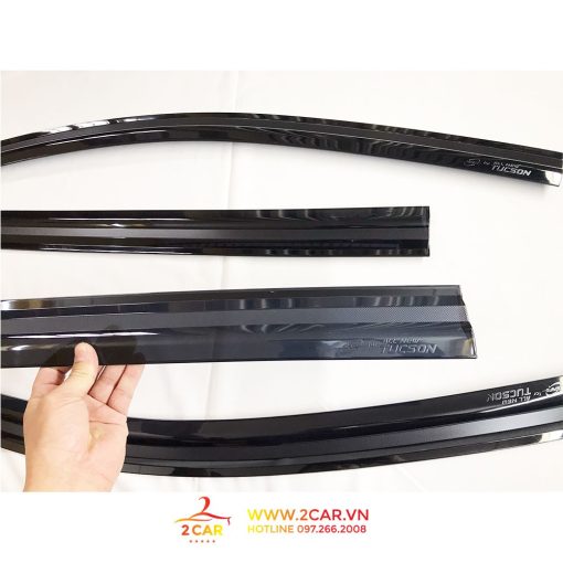 Vè Che Mưa Xe Hyundai Tucson 2016- 2017- 2018- 2019- 2020- 2021, nhựa đen cao cấp - Hình ảnh 3