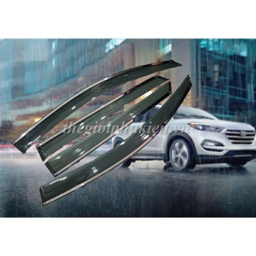 Vè che mưa xe Hyundai Tucson 2016- 2021 Chỉ mạ Crom 4 CHI TIẾT ( Hàng cao cấp) - Hình ảnh 3