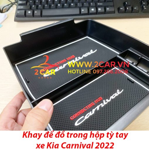 Khay để đồ hộp tỳ tay xe Kia Carnival 2022 - Hàng chuẩn zin theo xe - Hình ảnh 2