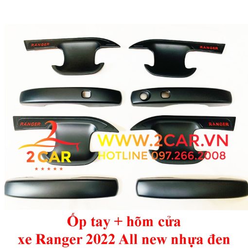 Ốp tay nắm, Hõm Cánh Cửa Xe Ford Ranger 2014 -2022, 2023 nhựa đen 4.6 - Hình ảnh 3