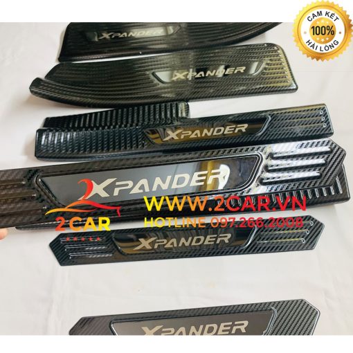 Ốp bậc cửa, Nẹp bước chân trong, ngoài CARBON XE XPANDER vân cacbon 2018 - 2021 - 2022- 2023 hàng cao cấp - Hình ảnh 3