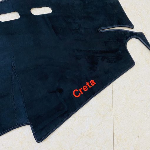 Thảm taplo nhung xe Hyundai Creta 2022 2023 Màu đen Hàng lông cừu có đễ chống trượt - chuẩn theo form xe - Hình ảnh 2