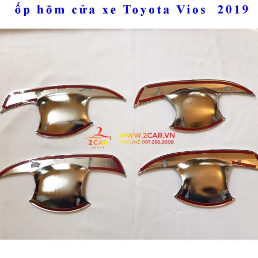 Ốp hõm cửa xe Toyota Vios 2019- 2020 2021 2022 mạ crom cao cấp - Hình ảnh 3