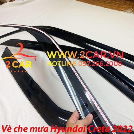 Vè che mưa xe Hyundai Creta 2022 2023 nhựa đen cao cấp, viền chắn mưa Creta 2022 - Hình ảnh 3