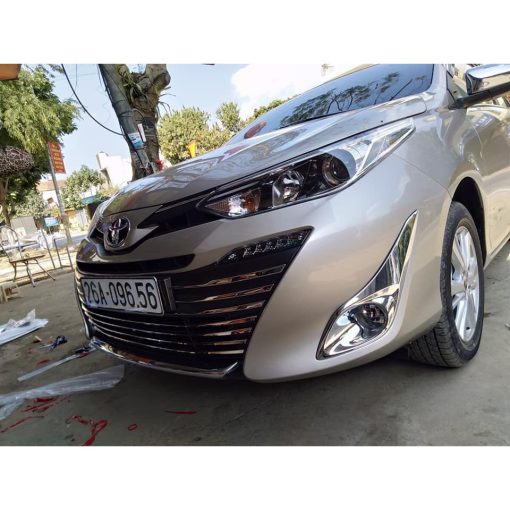 Ốp trang trí mặt ca lăng xe TOYOTA VIOS 2019- 2020, ốp mặt calang, ca lang dưới xe Vios, inox cao cấp - Hình ảnh 4