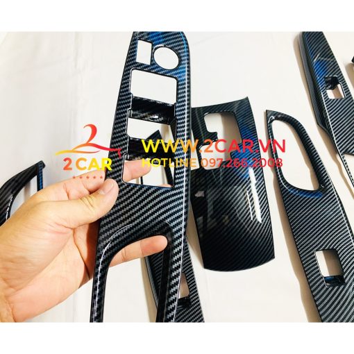 Ốp nội thất cacbon xe Toyota Vios 2019- 2022, Yaris 2019- 2022 dành cho xe số tự động- vân carbon - hàng cao cấp - Hình ảnh 4