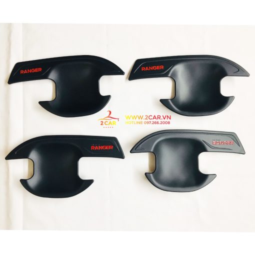 Ốp tay nắm cửa, hõm cửa, ốp đèn pha, đèn hậu, nắp xăng, tay mở cốp đen Ford Ranger 2014 - 2021- nhựa đen cao cấp - Hình ảnh 4