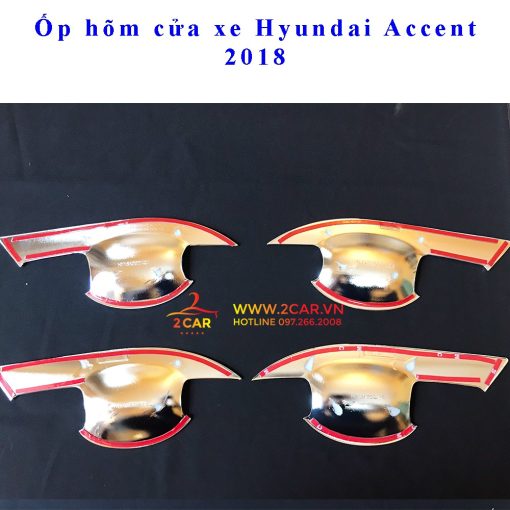 Ốp tay nắm, hõm cửa xe Hyundai Accent 2018- 2020- 2021- 2022- 2023 MẠ CROM sáng bóng - Hình ảnh 4