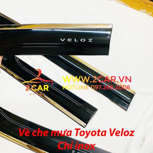 Vè che mưa, viền chắn mưa xe Toyota Veloz 2022 loại chỉ Inox 4 chi tiết cao cấp - Hình ảnh 4
