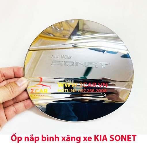 Ốp nắp bình xăng xe KIA SONET 2022 2023 Mạ crom cao cấp - Hình ảnh 4