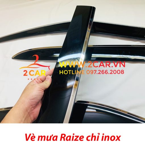 Vè che mưa xe Toyota Raize 2022 nhựa đen viền chỉ Inox cao cấp - Hình ảnh 4