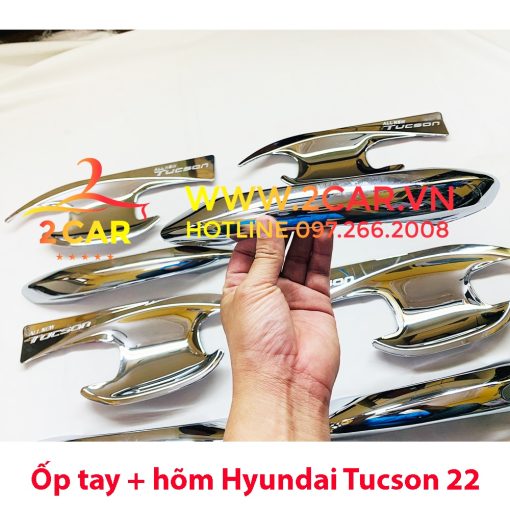 Ốp Tay nắm, Hõm Cửa Xe Hyundai Tucson 2022-2023 Mạ Crom cao cấp - Hình ảnh 4