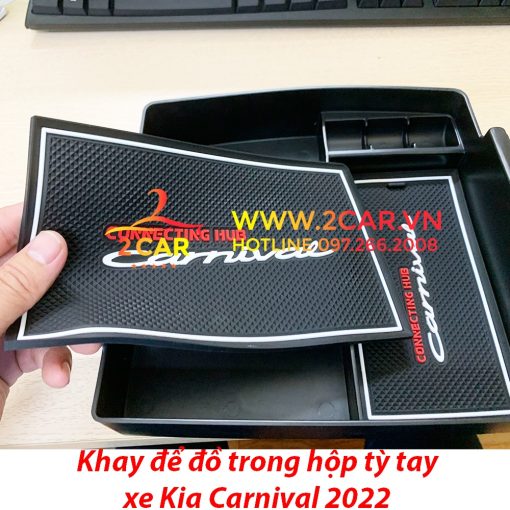 Khay để đồ hộp tỳ tay xe Kia Carnival 2022 - Hàng chuẩn zin theo xe - Hình ảnh 3