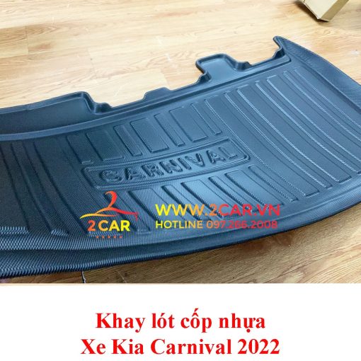 Lót cốp nhựa dẻo xe Kia Carnival 2022 chất liệu TPO cao cấp không mùi, không thấm nước - Ảnh 3