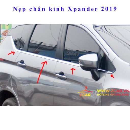 Nẹp viền chân kính, cong kính xe Mitsubishi Xpander 2018- 2021, 2022, 2023 hàng inox cao cấp - Hình ảnh 4