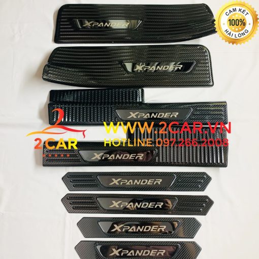 Ốp bậc cửa, Nẹp bước chân trong, ngoài CARBON XE XPANDER vân cacbon 2018 - 2021 - 2022- 2023 hàng cao cấp - Hình ảnh 4