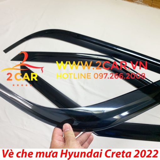 Vè che mưa xe Hyundai Creta 2022 2023 nhựa đen cao cấp, viền chắn mưa Creta 2022 - Hình ảnh 4