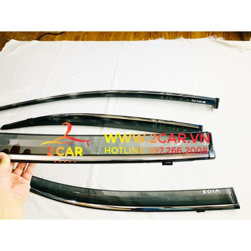 Vè che mưa, Vè chắn mưa xe Toyota Vios 2019-2022 chỉ mạ CROM cao cấp - Hình ảnh 5