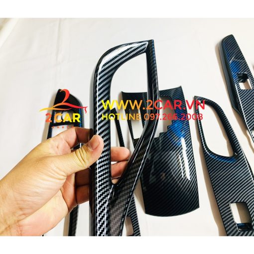 Ốp nội thất cacbon xe Toyota Vios 2019- 2022, Yaris 2019- 2022 dành cho xe số tự động- vân carbon - hàng cao cấp - Hình ảnh 5