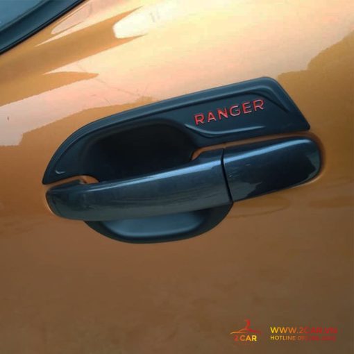 Ốp tay nắm cửa, hõm cửa, ốp đèn pha, đèn hậu, nắp xăng, tay mở cốp đen Ford Ranger 2014 - 2021- nhựa đen cao cấp - Hình ảnh 5