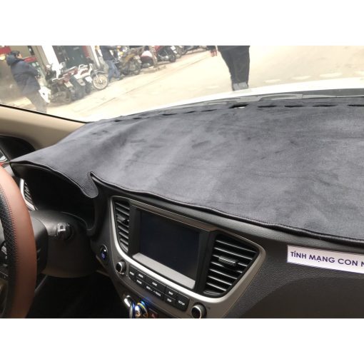Thảm taplo nhung xe Hyundai Accent 2018- 2020, 2021, 2022, 2023 Hàng 3 lớp lông cừu cao cấp, chống nóng cực tốt - Hình ảnh 5