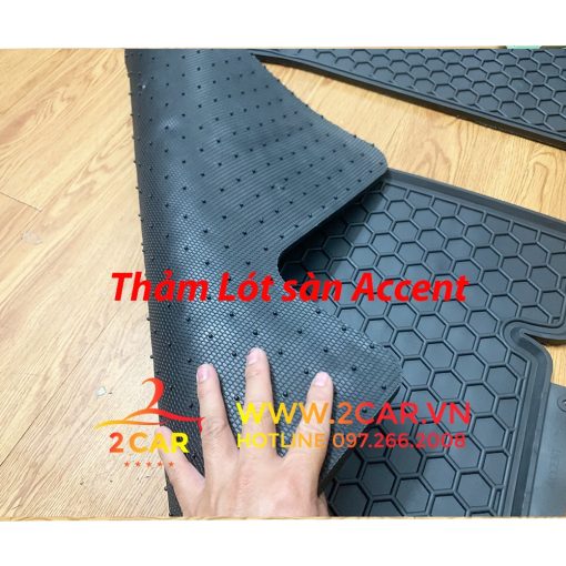 Thảm Lót Sàn Cao Su Xe Hyundai Accent 2018- 2021, 2022, 2023 Sàn Cao Su Đúc Accent Ko Mùi Mẫu NISSIN chữ trắng - Hình ảnh 5