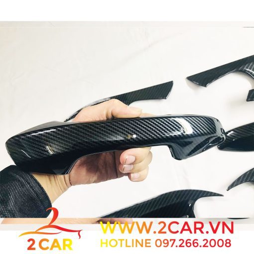Ốp tay nắm + hõm cửa Carbon xe Kia Seltos 2020- 2021- 2022 vân cacbon cao cấp - Hình ảnh 5
