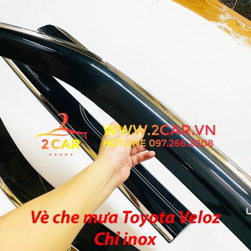 Vè che mưa, viền chắn mưa xe Toyota Veloz 2022 loại chỉ Inox 4 chi tiết cao cấp - Hình ảnh 5