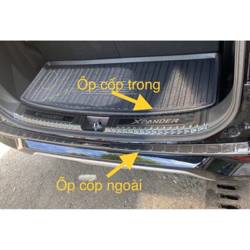 Ốp bậc cửa, nẹp bước chân, trầy cốp carbon xe Xpander 2018- 2021 Vân Cacbon Cao Cấp - Hàng cao cấp - Hình ảnh 4